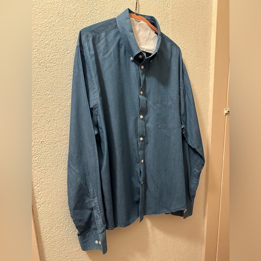 Lauren Ralph Lauren Dress Shirt Men’s Blue Long Sleeve Button Down Cotton Sz XL
